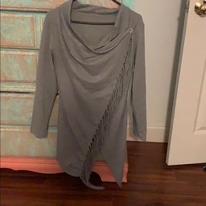 Long grey sleeve cover up, like a shirt